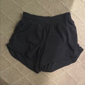 Lululemon Athletica Black Athletic Shorts with Curved Hem